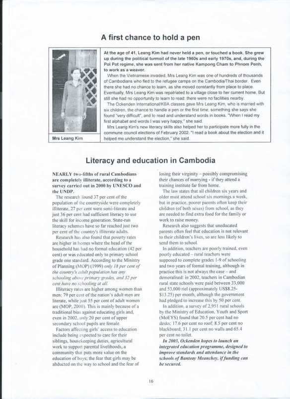 Literacy and education in Cambodia